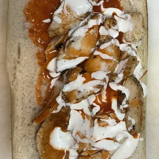 Grilled chicken and buffalo sub with ranch dressing!