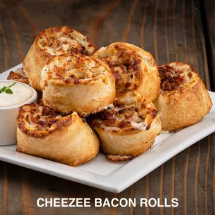  plate of cheeze bacon rolls