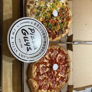 1/2 Garlic Lovers &amp; 1/2 California Garlic Chicken  Pepperoni with stuffed crust