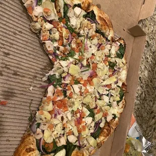 Garlic, Spinach pizza on original crust