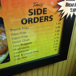 Side orders