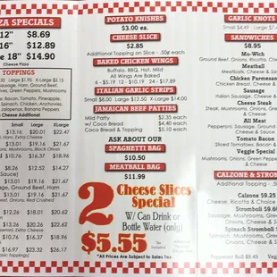 menu