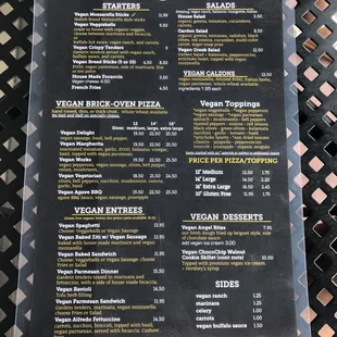 New Vegan Menu, Some new items