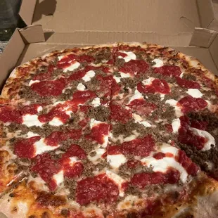 Meatball Parmesan pizza