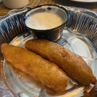 Fried pickles! *edit to add, I think the spears were a one off. Typically they're pickle chips :)