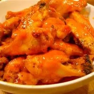 a bowl of buffalo wings