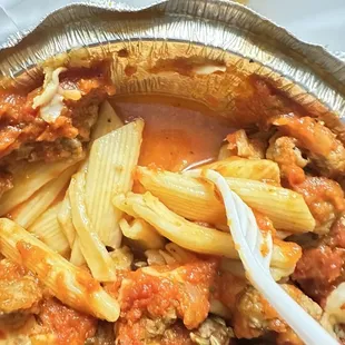 Limp and mushy noodles should be the name of this dish- absolute garbage. Italian Sausage Marinara Pasta