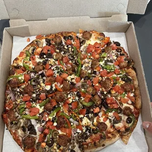 a pizza in a pizza box