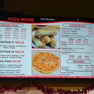 prices and prices of pizzas