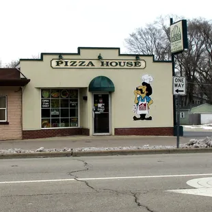 the front of the restaurant