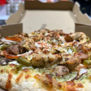 a pizza in a pizza box