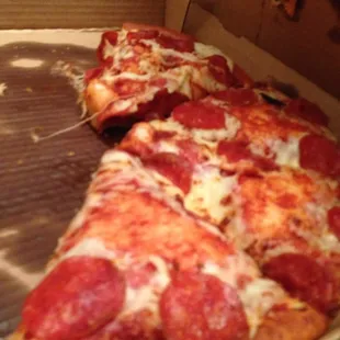 Second pizza. We may have found the cheese on the top of the box....