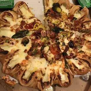 Here's a 30 dollar pizza folks. Don't get duped by the extra toppings. What a joke! Bye bye Pizza Hut!