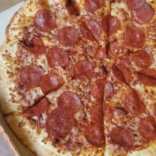 This pizza was way too dry and it was hard to chew texture kind of like cardboard..i will need eat here again in my life!!!