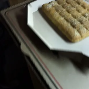 a piece of bread in a box