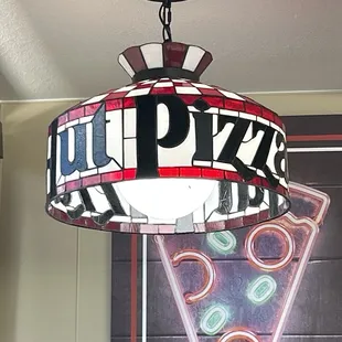 A light in the restaurant.