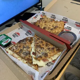 Bacon Chicken Parmesan Melt and Meat Lover's Melt, both yummy but chicken was better