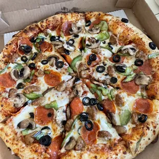 a pizza in a pizza box