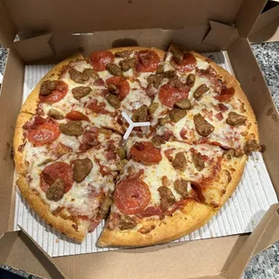 Pepperoni and sausage