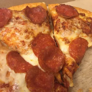 That's supposed to be extra pepperoni and look at how much of a mess it is..ugh