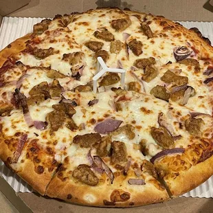 a pizza in a pizza box