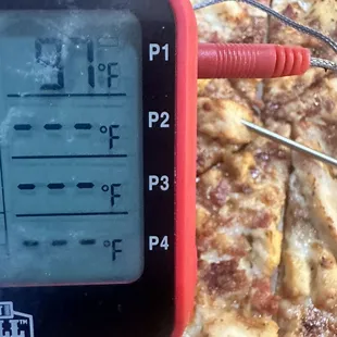 BBQ Chicken.  Opened box as soon as it arrived. Temp was colder than i am