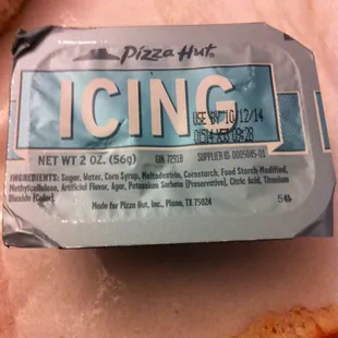 New icing packet for consuming sticks!