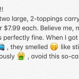 a text message from a customer