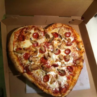 Heart shaped pizza