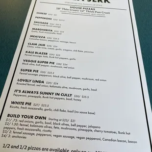 menu