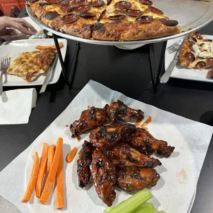 Pizza and wings