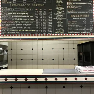 Front menu board