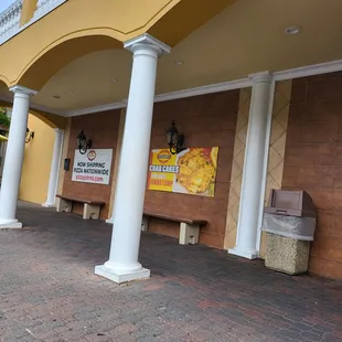 the entrance to the restaurant