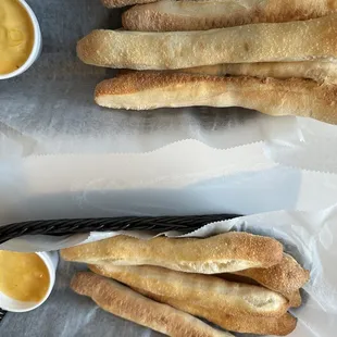 Breadsticks with cheese sauce. Nobody does them as well as Pizza Junction!