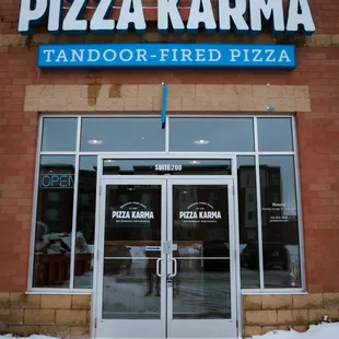 the front of the restaurant