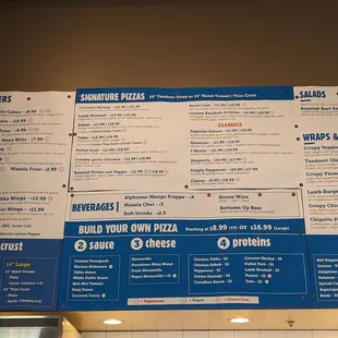 The menu