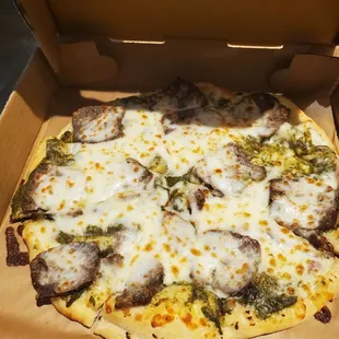 Lamb meatball pizza