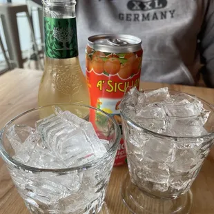 ginger ale and blood orange soda