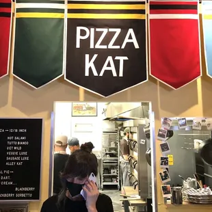 Ordering at the front station.