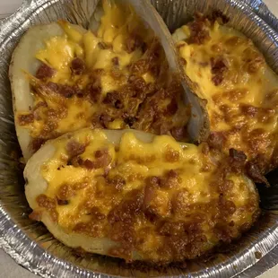 Potato Skins 1/5 Potato part was hard and not fully cooked. Cheese was hard. Not stringy or melty. Bland.