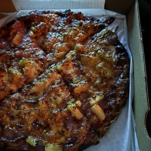 Allegedly  Neapolitan pizza (Hawaiian)  - burnt, no crust, flavorless except for charcoal.  Refused refund , good luck