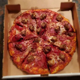 10 Inch (smallest size) meat pizza - amazing