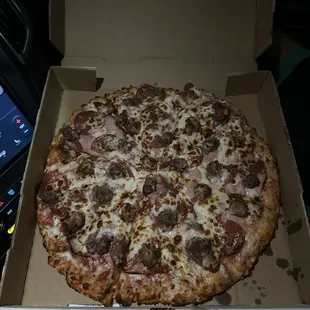 Medium 12&quot; Pepperoni, Italian Sausage, Beef, and extra cheese.