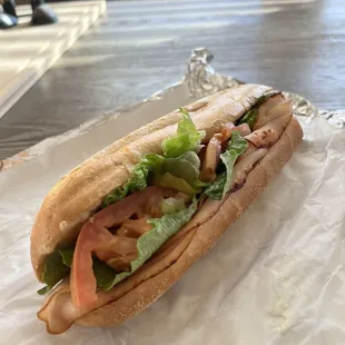 Oven baked turkey sub.
