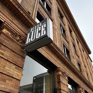 the entrance to the restaurant