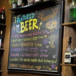 a menu for a restaurant