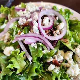 Spinach salad but with harvest greens....so yum!