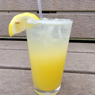Mango Lemonade. Get extra lemon. Needs a bit of tart to counter the sweet, but very delicious
