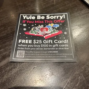 Always a great end of year prepay deal for the holidays!