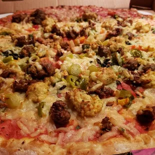 16&quot; Vegan Vesuvio ($26). Tasty w/giardiniera &amp; spiced meatballs.